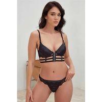 Deri Görünümlü Balenli Destekli Dolgulu Askıları Çıkabilen Fermuarlı Dantelli Büstiyer Sütyen Ve Slip Takım