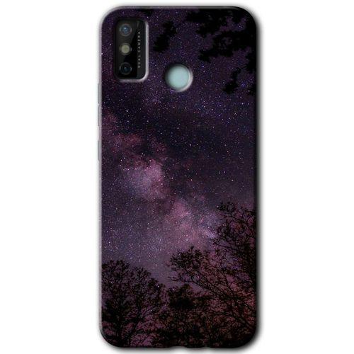 Tecno Spark 6 Go Kılıf HD Desen Baskılı Arka Kapak+Temperli Cam - Gece Galaksi