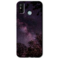 Tecno Spark 6 Go Kılıf HD Desen Baskılı Arka Kapak+Temperli Cam - Gece Galaksi