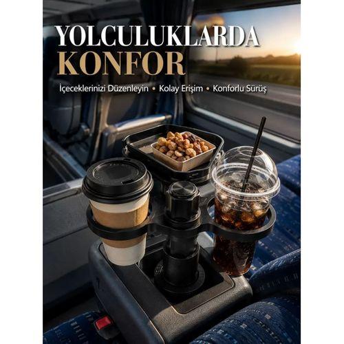 Araç Bardaklık Genişletici Çift Bardak Tutucu Ve Tepsili Düzenleyici