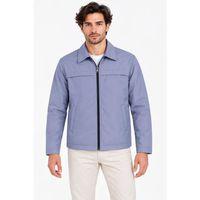 Erkek Su İtici Rüzgar Keser Astarlı Tam Fermuarlı 4 Mevsim Regular Fit Mont Ceket - Mavi