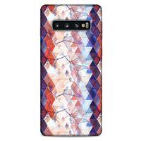 Samsung Galaxy S10 Kılıf Pastel Renkler (3) Kapak Kırmızı Lacivert