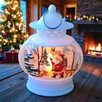 VIP OVAL BEYAZ NOEL BABA YILBAŞI FENERİ GÜN IŞIĞI LED IŞIKLI FENER YILBAŞI HEDİYELERİ 14X8X4 CM