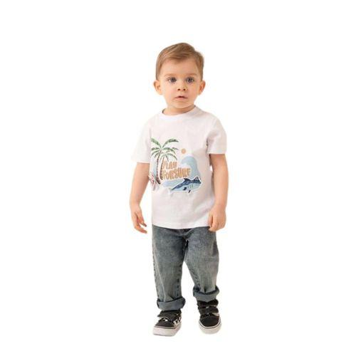 Erkek Çocuk Yengeç Balık Baskılı Tişört BGL-ST04457