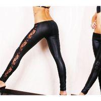 B101228 Dantel Detaylı Lame Tayt