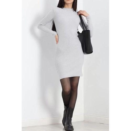 pilelistore Kaşkorse Yırtmaçsız Elbise Gri