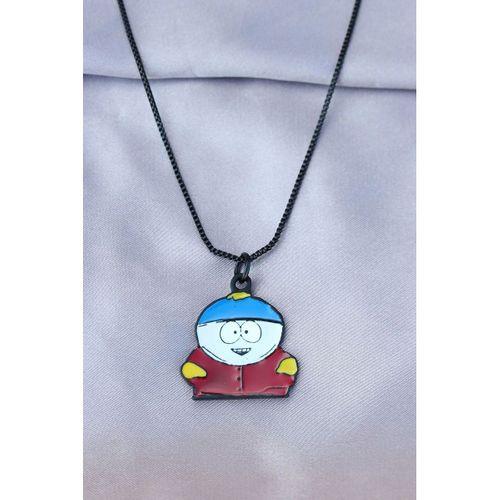 Eric Cartman Tasarımlı Siyah Zincirli Erkek Kolye