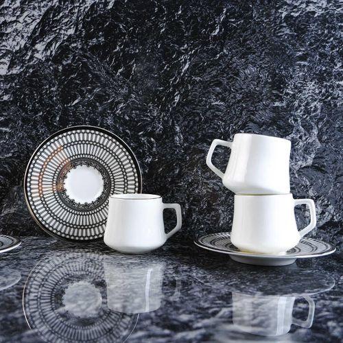 Evaliza Crown Platin 6 Kişilik Porselen Kahve Fincan Takımı 80 ml 44199