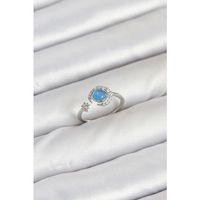 Pirinç Gümüş Renk Zirkon Taşlı Ay Yıldız Kadın Yüzük