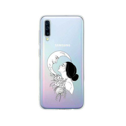Samsung A50 Moon & Women Tasarımlı Premium Şeffaf Silikon Kılıf