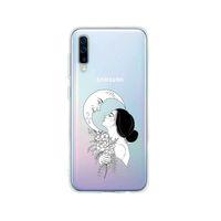 Samsung A50 Moon & Women Tasarımlı Premium Şeffaf Silikon Kılıf