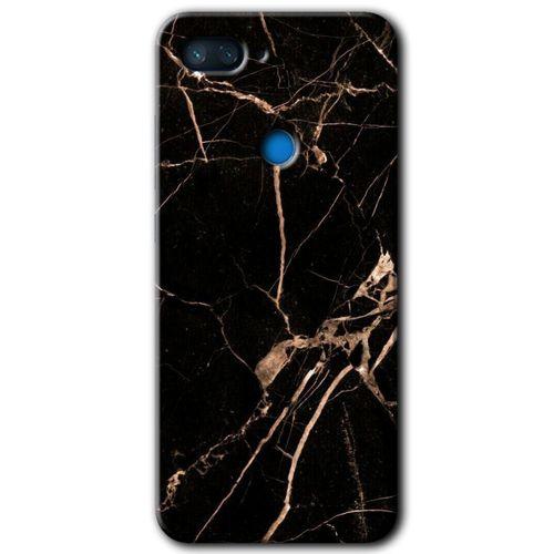 Xiaomi Mi 8 Lite HD Baskılı Kılıf + 9D Tam Ekran Koruyucu - Siyah Gold Mermer