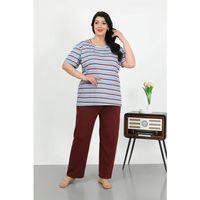 Kadın Büyük Beden Kısa Kol Penye Pijama Takımı Mavi