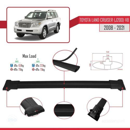 Toyota Land Cruiser (J200) V8 2008-2021 Arası ile Uyumlu FLY Model Ara Atkı Tavan Barı SİYAH