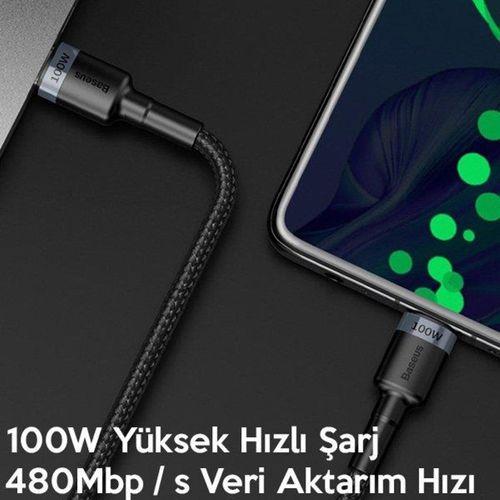 Baseus Cafule PD2.0 100W flash Şarj Usb Type-C Kablo (20V-5A) 2 Metre