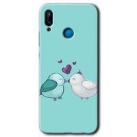 Potkal Hediye Fabrikası Huawei P20 Lite HD Baskılı Kılıf + 9D Tam Ekran Koruyucu - Mutlu Kuşlar