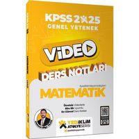 2025 KPSS Matematik Genel Yetenek Atölye Serisi Video Ders Notları Yediiklim Yayınları