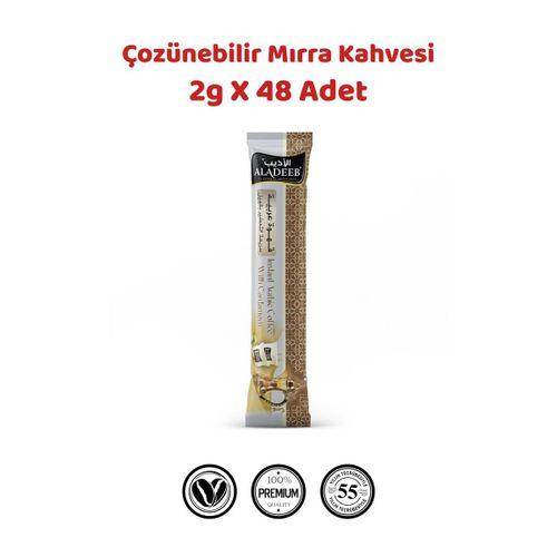 Acı Mırra & Çozünebilir Kakuleli Hazır Kahve - 48 Adet Tek İçimlik Poşet 2gr*48 adet