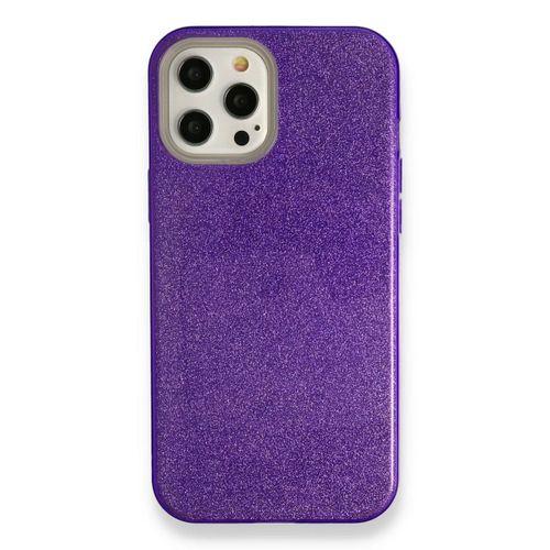 iPhone 12 Pro Kılıf Simli Katmanlı Silikon - Mor