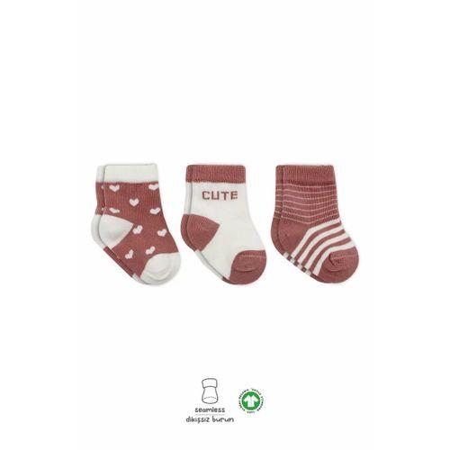 3'lü Penye Cute Stars Soket Çorap Bs10115 Pudra