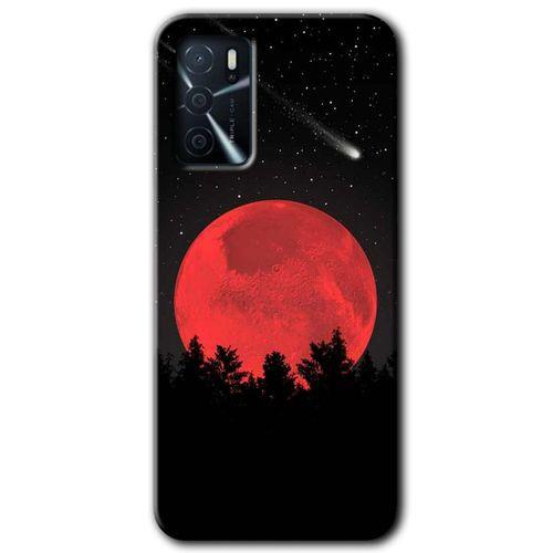 Oppo A16 Kılıf Baskılı Arka Kapak - Kanlı Ay +Tam Ekran Koruyucu