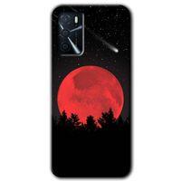 Oppo A16 Kılıf Baskılı Arka Kapak - Kanlı Ay +Tam Ekran Koruyucu