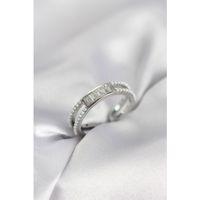 Baget Zirkon Taşlı Gümüş Renk İncili Kadın Yüzük