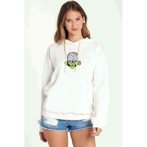 Powerpuff Girls Mojo Jojo Baskılı Kadın Kapüşonlu Beyaz Sweatshirt