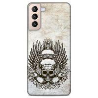 Lopard Samsung Galaxy S21 Plus Uyumlu Kılıf Tattoo's (6) Silikon Kılıf Siyah Gri