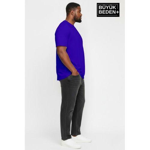 Büyük Beden Erkek Basic Tişört – Pamuklu Düz T-Shirt 3XL-6XL SPR26BTS510