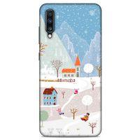 Samsung Galaxy A70 Kılıf Snowix (40) Fit Silikon Kılıf Beyaz Mavi