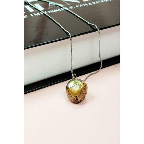 Jasper Doğal Taşı Zincirli El Yapımı Kolye Uç: 2 cm Zincir: 20 cm Kutulu