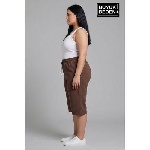 Kadın Büyük Beden Şort 3XL-6XL  Rahat Kesim Diz Altı Günlük Şort-SPR26BSRK591