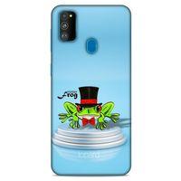 Samsung Galaxy M30s Kılıf FunnyMaX (7) Telefon Kılıfı Açık Mavi Kurbağa