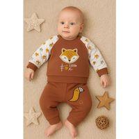 Littie Fox Nakışlı % 100 Pamuklu 2'li Erkek Takım