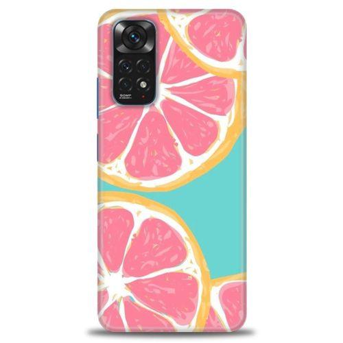 Xiaomi Redmi Note 11S Kılıf HD Baskılı Kılıf - Pembe Limon + Tam Ekran Koruyucu