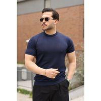 Erkek Fitilli Bisiklet Yaka Triko Tişört