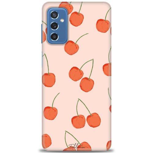Samsung Galaxy M52 5G Kılıf HD Baskılı Kılıf - Büyük Kirazlar + Tam Ekran Koruyucu