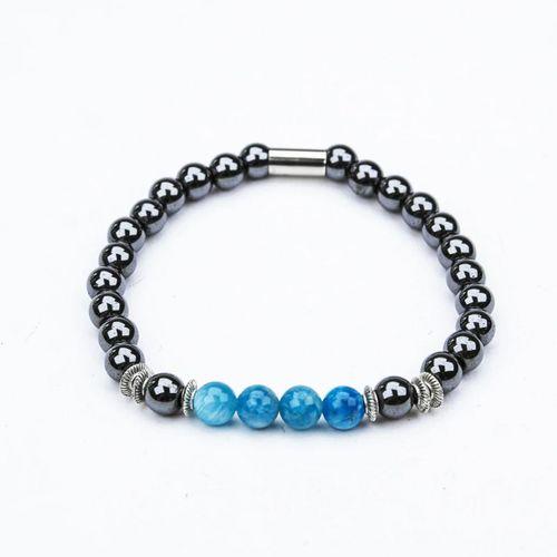 HEMATİT VE AKİK TAŞI MİSİNA LASTİKLİ BİLEKLİK