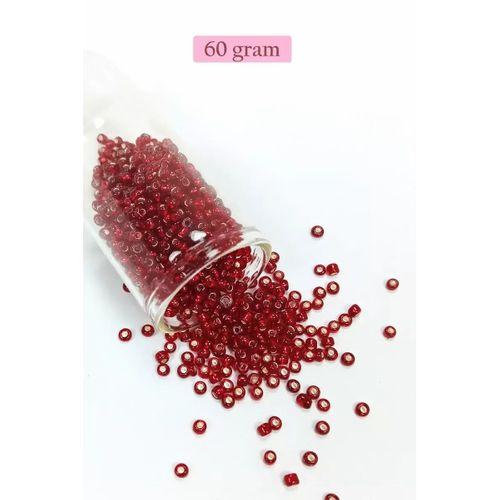 Dökme Cam Kum Boncuk (8/0) 3 mm - 60 Gram - Koyu Kırmızı - BNC224
