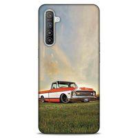 Lopard Oppo Realme XT Uyumlu Kılıf PickUpX (29) Arka Koruma Kılıfı Turuncu Beyaz