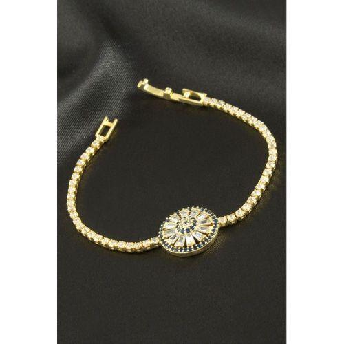 Yuvarlak Zirkon Taşlı Çocuk Bileklik 16 cm