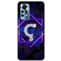 İnfinix Note 11 Pro Kılıf HD Desen Baskılı Arka Kapak - Dark Neon Yaprak Ç Harfi