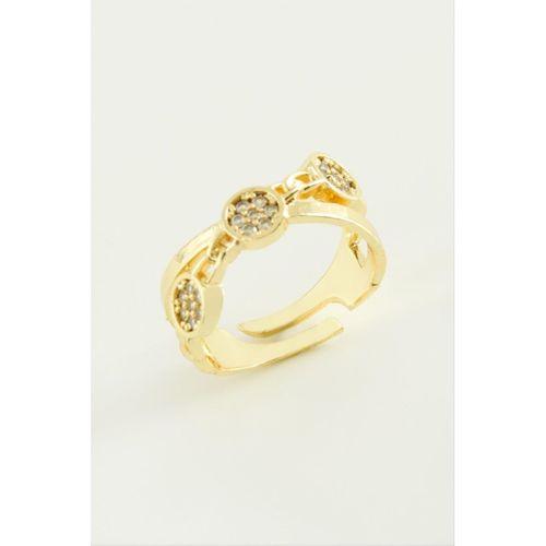 Çapraz Yuvarlak Zirkon Taşlı Yüzük