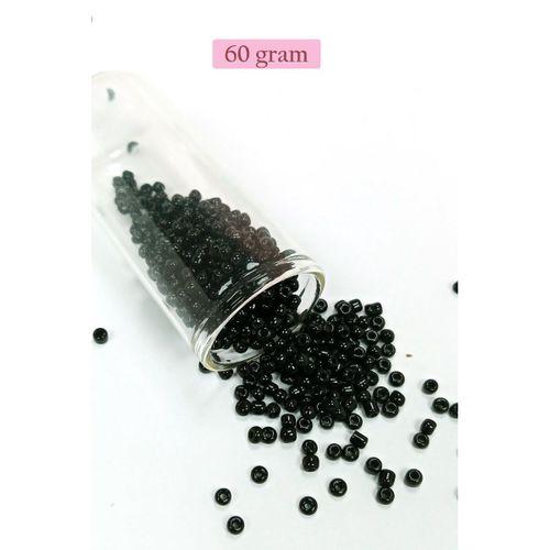 Dökme Cam Kum Boncuk (8/0) 3 mm - 60 Gram - Parlak Siyah - BNC211
