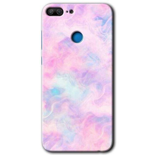 Honor 9 Lite HD Baskılı Kılıf + 9D Tam Ekran Koruyucu - Pembe-Duman