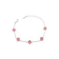 Gümüş VC Yonca Bileklik - Pembe