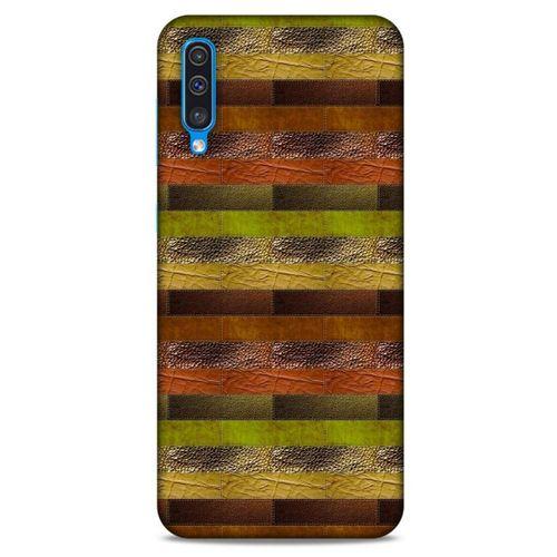 Samsung Galaxy A30s Kılıf Patchwork (48) Bumper Kılıf Kahve Yeşil