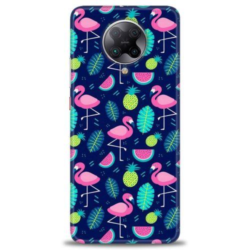 Xiaomi Redmi K30 Pro Kılıf HD Baskılı Kılıf - Flamingo Ananas + Tam Ekran Koruyucu