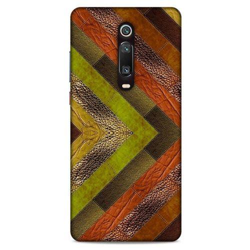 Xiaomi Mi 9T Pro Kılıf Patchwork (10) Full Koruma Kılıfı Yeşil Turuncu